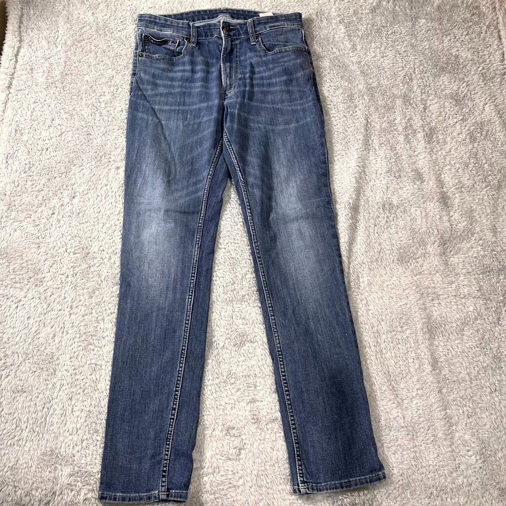 Calvin Klein Jeans Mens 32x32 Blue Denim Cotton Stretch Straight Leg Slim Fit